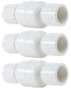3-Pk 1 in. Schedule 40 PVC In-Line Spring Check Valves Slip/Socket