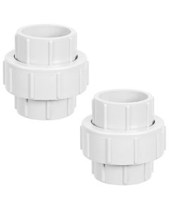 2-Pack 1-1/4 in. PVC Pipe Slip Unions w/ O-Ring for SCH40/SCH80 PVC Pipe Socket-Fittings (SxS) ASTM D2466/F1970 1.25"