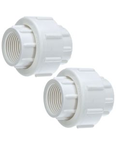 2-Pack 2 in. SCH-40 PVC Threaded-Union w/ EPDM O-Ring Seal, FPT x FPT ASTM D2466/F1970 Fittings