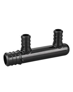 PEX-B Manifold 3/4" Inlet, 1/2" Outlet, 2-Port Closed, ASTM F2159 PPSU Plastic PEX Crimp Fitting