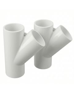 2 in. SCH-40 PVC Skew Tees Y-Fittings 3-Way 45-Degree Lateral Tees Pipe Socket NSF ASTM D2466 2-Pack