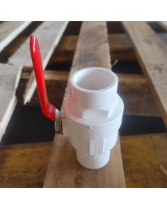 40-PC/BOX 1-1/4 in. Two-Piece SCH40 PVC Chroming Ball Shut-Off Valves w/ Stainless Steel Handle ASTM D2466 Fittings