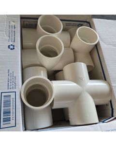 6-Pack 2 in. SCH-40 PVC Cross Fittings NSF ASTM D2466