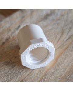 2-PK 3/4 x 1/2 in. SCH-40 PVC Female Bushing 3/4" Spigot x 1/2" FNPT Threaded NSF ASTM D2466 Fittings