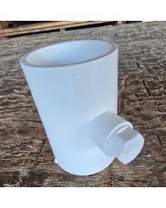 1.25" Slip x 1.25" Slip x 1/2" Fip PVC Tee SCH-40 Female Reducing Threaded-Tee w/ 1/2" Male NPT Plug