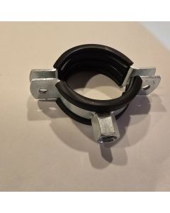 3" SCH40/80 PVC Pipe Steel Welded Pipe Support Clamp w/ Heavy Duty Rubber Tech & Galnanized Steel Weld Clamp for Pipe Size 87-92mm (OD=3.42 to 3.62 inch)