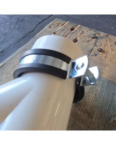 2" DWV PVC Pipe Steel Welded Pipe Support Clamp w/ Heavy Duty Rubber Tech & Galnanized Steel Weld Clamp for Pipe Size 53-58mm (OD=2 to 2.25 inch) - Designed for 2" DWV PVC Pipe