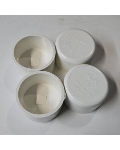 4-Pack 2.5" Schedule-40 PVC End Caps Pipe Fittings NSF SCH40 ASTM D2466 2-1/2" Slip/Socket