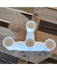 3/4" PVC SCH-40 3-Port Closed Manifold w/ 3X 360° Adjustable Direction - Advanced Modular Version