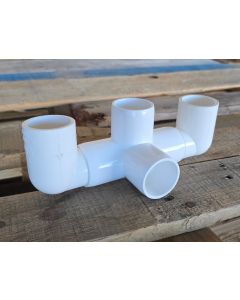 3/4" PVC SCH-40 3-Port Closed Manifold w/ 2X 360° Adjustable Direction - Basic Modular Version
