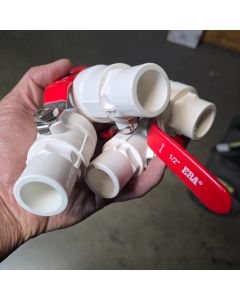 6-Pack 1/2 in. Two-Piece SCH40 PVC Chroming Ball Shut-Off Valves w/ Stainless Steel Handle