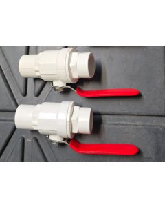 2-Pack 1/2 in. Two-Piece SCH40 PVC Chroming Ball Shut-Off Valves w/ Stainless Steel Handle