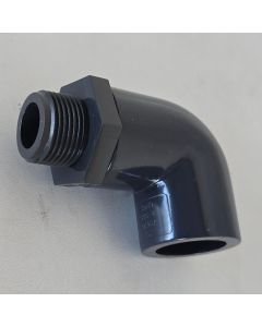 1" PVC SCH-80 90-Degree Socket Elbow w/ Male Threaded Connection Slip/Socket x Male NPT 2-Piece Modular Pipe Fitting Kit