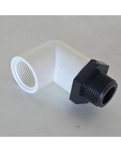 3/4 in. PVC Male Threaded NPT x Female Threaded FNPT 90-Degree Elbow Kit ASTM D2466/D2467 SCH40+SCH80 2-Piece Modular MIPT x FIPT 90° Elbow Fitting Kit