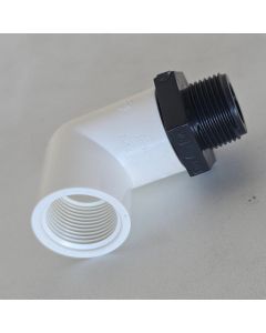 1/2 in. PVC Male Threaded NPT x Female Threaded FNPT 90-Degree Elbow Kit ASTM D2466/D2467 SCH40+SCH80 2-Piece Modular MIPT x FIPT 90° Elbow Fitting Kit