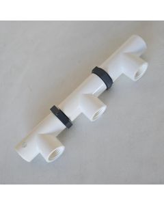 SCH-40 Manifold 1/2" FNPT Inlet, 1/2" FNPT Outlet, 3-Port Open, ASTM D2466 Modular PVC Fitting Kit