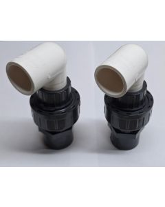 2-Pack SCH80 3/4 in. PVC Chiller Fittings w/ SCH80 Unions + SCH80 HEX Male Adapters + Special SCH40 90-Degree Street Elbow ASTM ANSI Fittings Elite Series