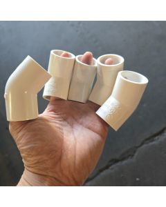 5-Pk 3/4 in. Schedule 40 PVC 45-Degree Elbow Fittings NSF Pipe Fitting SCH40 ASTM D2466