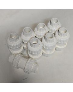 8-Pk 1/2 in. SCH-40 PVC True Union Ball Check Valve Socket-Type ASTM D2466/F1970 One-Way Pro-Flow Control Fitting