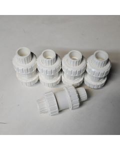 5-Pk 1/2 in. SCH-40 PVC True Union Ball Check Valve Socket-Type ASTM D2466/F1970 One-Way Pro-Flow Control Fitting