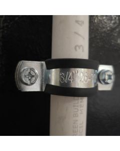 3/4" SCH40/80 PVC Pipe Steel Welded Pipe Clamp w/ Heavy Duty Rubber Tech & Galnanized Steel-Welded Support Clamp for Pipe Size 26-30mm (OD=1 to 1.18 inch)