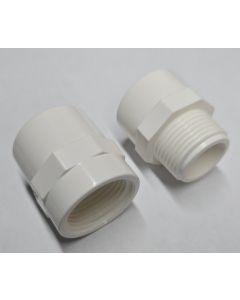247Garden 1/2 in. SCH-40 PVC Male + Female Adapter 2PC Combo Kit ASTM D2466
