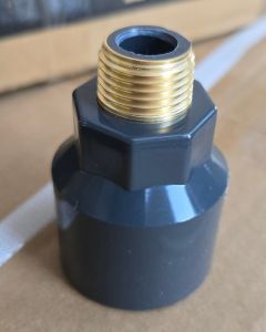 1 x 1/2 in. SCH-80 PVC Male Reducing Adapter w/Brass Fitting 1" Slip x 1/2" NPT Threaded Brass ASTM D2467
