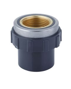 1-1/4 in. SCH-80 PVC Female Adapter w/Brass Threaded-Fitting ASTM D2467/D2464 FNPT 1.25" PVC-to-Brass Connector