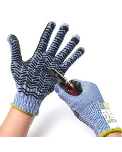 247Garden Cut-Resistant Gloves w/Stainless Steel Fabric Wire Protection w/Grips for Gardening, Working +Factory & Warehousing Jobs (1-Pair, Small)