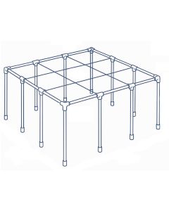 247Garden 1-1/4" Schedule-40 PVC 9-Square Game w/ Furniture-Grade Connector Fitting Kits