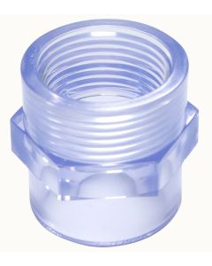 1 in. Clear PVC SCH-80 Female Adapter Transparent Fitting ANSI, ASTM D2467 Special for Aquarium/Reef Tank Setup