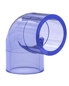 1 in. Clear PVC SCH-40 90-Degree Elbow Fitting Transparent Color ANSI, ASTM D2466 Special for Aquarium/Reef Tank Setup