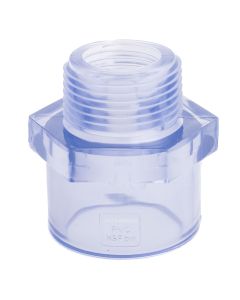 3/4 in. Clear PVC SCH-80 Male Adapter Fitting Transparent Color ANSI, ASTM D2467 Special for Aquarium/Reef Tank Setup