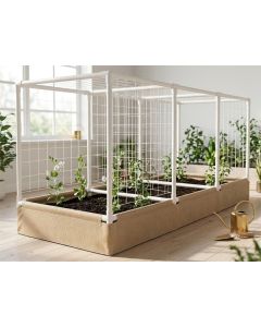 247Garden 4x12 PVC Frame Grow Bed + Moisture-Protection Layer w/ 1" SCH40 PVC Trellis Fittings
