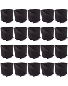 247Garden 1-Gallon Basic Transplanter Grow Bag/Aeration Fabric Pot (Black 6H x 7D) 20-Pack