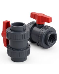 2-Pack 2-1/2 in. SCH-80 PVC True Union Ball Valves Socket-to-Threaded Slip x FNPT Fitting ASTM/ANSI