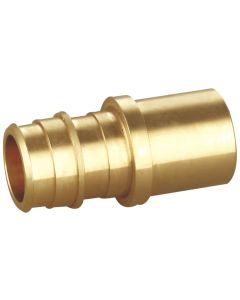 1/2 in. PEX-A x 3/4 in. Female Sweat Copper Pipe Adapter (NSF Lead Free Brass F1960 PEX Cold Expansion Fitting)