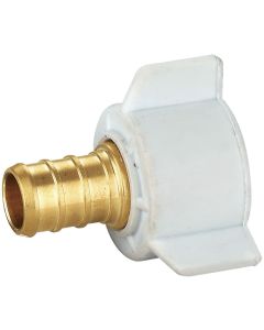 1/2 in. PEX-B x 1/2 in. Female Adapter w/Plastic Swivel Nut (Lead Free Brass NSF F1807 PEX Crimp Fitting)