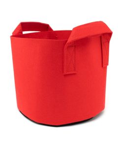 247Garden 2-Gallon Red Aeration Fabric Pot/Plant Grow Bag w/Handles & Black Base 7.5H x 8.5D