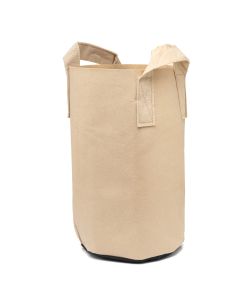 247Garden 7-Gallon Tall Aeration Fabric Pot/Tree Grow Bag (Tan w/ Handles and Black Base, 17H x 11D)