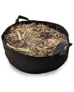 247Garden 16-Gallon Round Aeration Fabric Pot Grow Bed/Raised Garden w/Handles (260GSM Black 8H x 24.5D)