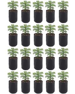 20-Pack 247Garden 1/2 Gallon Basic Aeration Fabric Pots/Plant Grow Bags (Black Color, 200GSM, 6H x 5D)