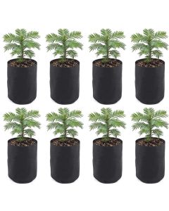 8-PK 247Garden 1/2 Gallon Basic Aeration Fabric Pots/Air Pruning Plant Grow Bags (Black Color, 200GSM, 6H x 5D)