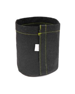 247Garden 1/2-Gallon Transplanter Fabric Pot w/Velcro Closure & Short Green Handles (Black 6H x 5D)