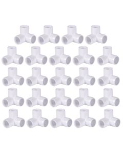 247Garden ASTM SCH40 3-Way PVC Elbow Fitting Connectors for 3/4" Pipes (Commercial+Furniture Grade, UV-Proof) - Compatiable w/247Garden 3/4" PVC Frame Grow Bed/Raised Garden Kit 24-Pack