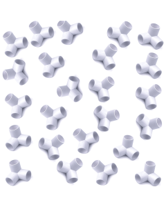 24-Pack 1/2 in. 3-Way SCH40 PVC Elbow Fittings ASTM Furniture-Grade Pipe Connectors