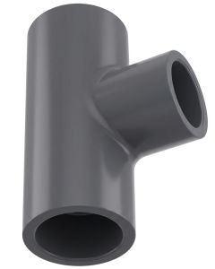 2-1/2 x 1-1/2 in. PVC Schedule-80 Reducing Tee High Pressure Fitting NSF UPVC ASTM D2467 2.5" x 2.5" x 1.5" SxSxS