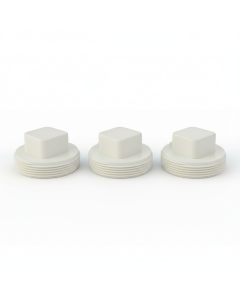 3-PK 1-1/2 in. PVC Schedule-40 DWV MNPT Cleanout Plugs for Drain, Waste and Vent Pipe Fitting ASTM D2655 NSF