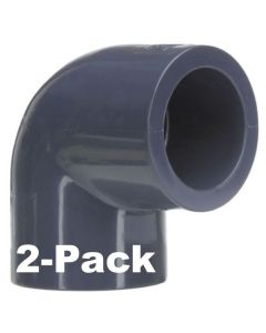 2-Pack 1-1/4 in. Schedule 80 PVC 90-Degree Elbow High Pressure Pipe Fittings Slip/Socket NSF ASTM D2467 1.25"