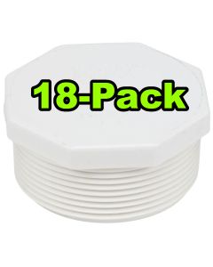 18-Pack 2 in. SCH 40 PVC Male Threaded Plug/MPT End Cap Pipe Fitting NSF ASTM D2466